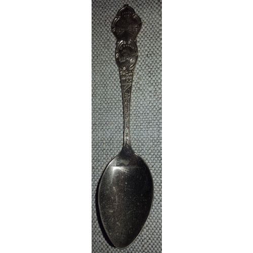 Banff Alberta Canada Souvenir Teaspoon Tea Spoon Mt. Rundle Banff Ave. 5-1/8"