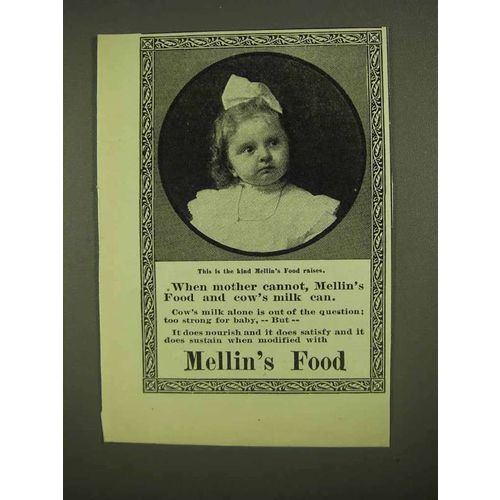 1909 Mellin's Food Ad - When Mother Cannot