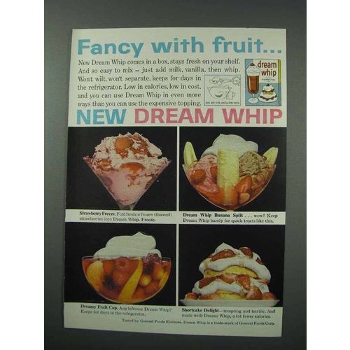 1960 Dream Whip Ad - Fancy With Fruit