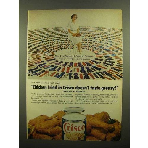 1965 Crisco Shortening Ad - Chicken Fried In