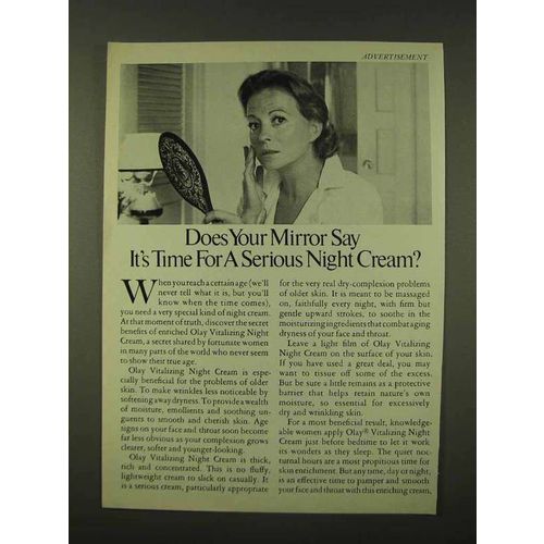 1973 Oil of Olay Vitalizing Night Cream Ad - Mirror Say