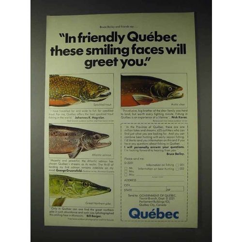 1973 Quebec Canada Tourism Ad - Smiling Faces