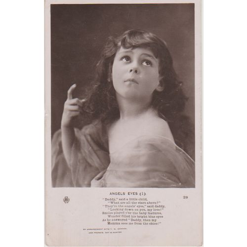 GB 1909 Angels Eyes - Little Girl & Poem nice stamp see other listings