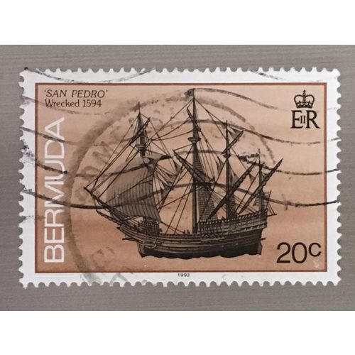Bermuda 1993 Shipwrecks 20c San Pedro 1594 Used SG 667 Sc 488a stamp Galleon