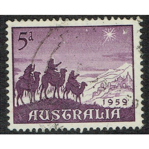 Australia 1959 Christmas 5d Deep Reddish Violet SG333 FU