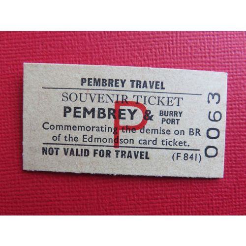 Pembrey Travel Pembrey & Burry Port, Demise of the Edmonson on BR 1990 Ticket