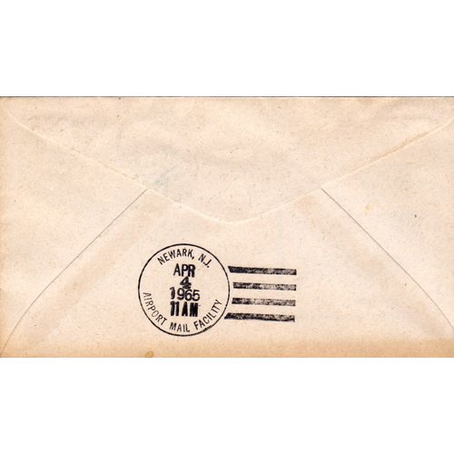 USA FIRST JET FLIGHT AM-4 Buffalo NY - Newark NJ flight cover dated Apr 4 1965