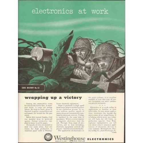 WESTINGHOUSE ELECTRIC MFG CO 1943 wrapping up a victory WW2 vintage ad