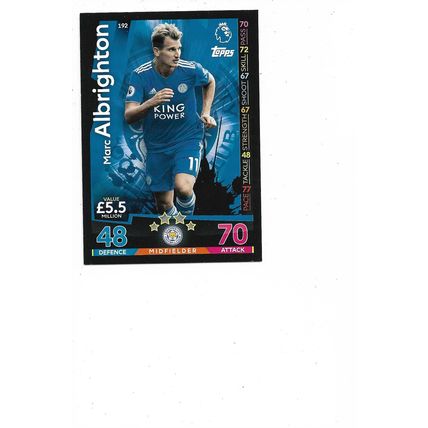Match Attax 2018/19 192 Marc Albrighton Leicester City Football Club