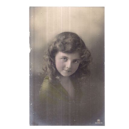 YOUNG GIRL , early 20th c .unused antique postcard by Carlton Publishing Co. =
