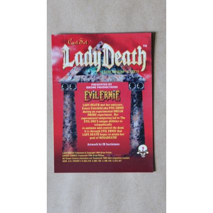 Lady Death All-Chromium Base trading Card # 3 (C) 1994 Chaos Krome comics
