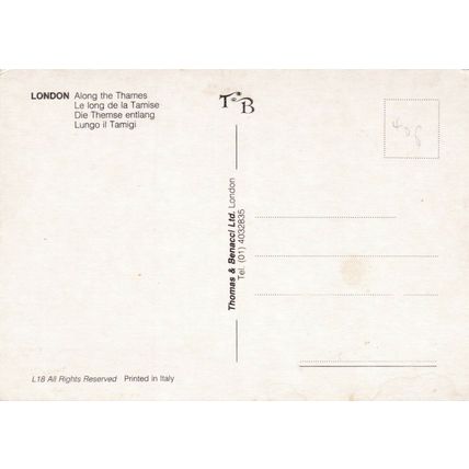 Along the Thames London Postcard unused VGC