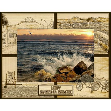 New Smyrna Beach Florida Laser Engraved Wood Picture Frame (3 x 5)