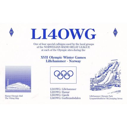 Oslo Olympic Games Norway Radio Station Postcard Style QSL Card