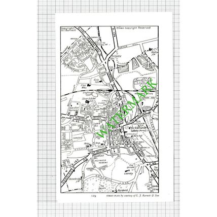Bury St Edmunds Street Plan - 1964 Cutting / Print
