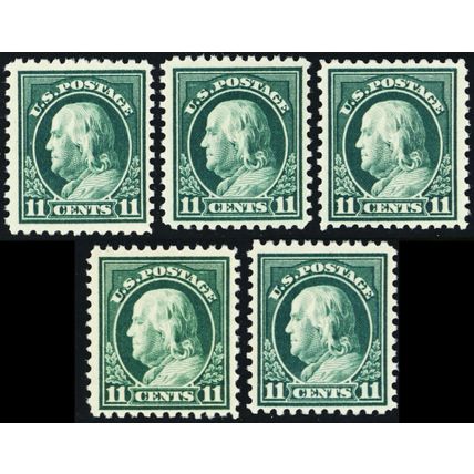 511, Mint VF NH 11¢ GROUP OF FIVE STAMPS CV $90.00 * Stuart Katz