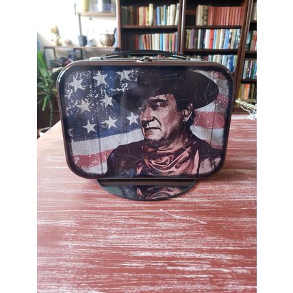 John Wayne Retro Metal Lunch Box - "The Duke" - Cowboy - Patriotic