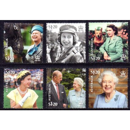 AUSTRALIA: 2023, QUEEN ELIZABETH II, IN MEMORIAM, SET OF 6 USED STAMPS. 342/343.