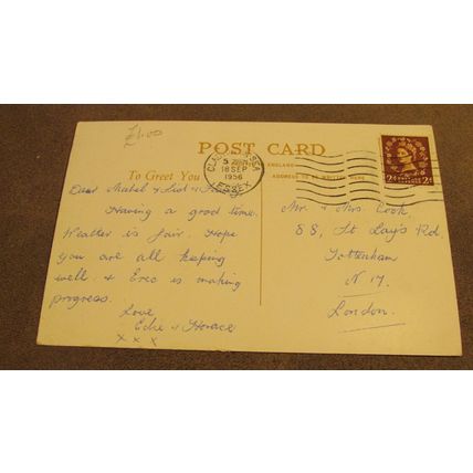 1956 fr Postcard - promenade gardens & pier, Clacton On Sea - Essex