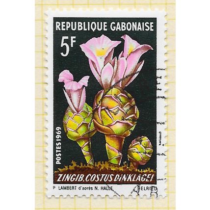 GABON 1969 FLOWERS GINGER 5f USED