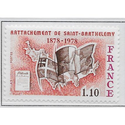 FRANCE 1978 MINT MOUNTED MH ISLAND SAINT BETHELEMY SWEDEN FRENCH FLAGS fault gum