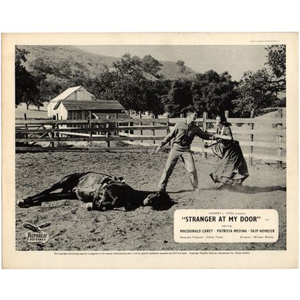 STRANGER AT MY DOOR 1956 Macdonald Carey, Patricia Medina 4 10x8 LOBBY CARDS