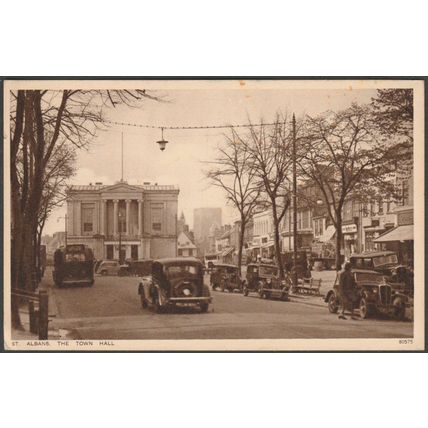 The Town Hall, St Albans, Hertfordshire, c.1940s - Photochrom Postcard
