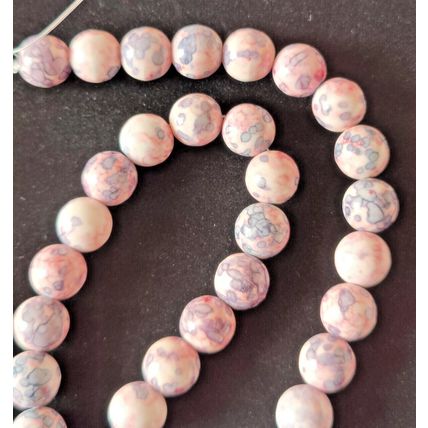 Pink Polished Agate 10mm Semi Precious Gem Stone Beads 33 Beads 15" String NB17