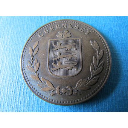 1914 H GUERNESEY EIGHT DOUBLES HEATON MINT BIRMINGHAM FREE POST. (zzz)