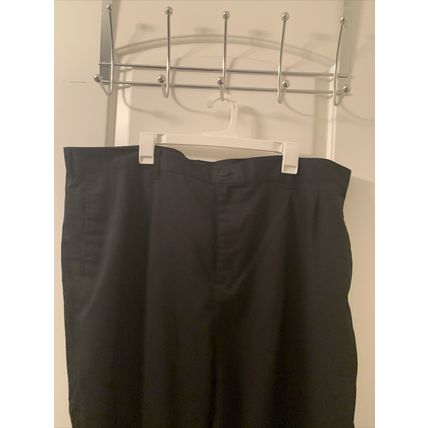 Carolina Bay Men's Black Pleated Front Casual Dress Pants Pockets Size 46x32