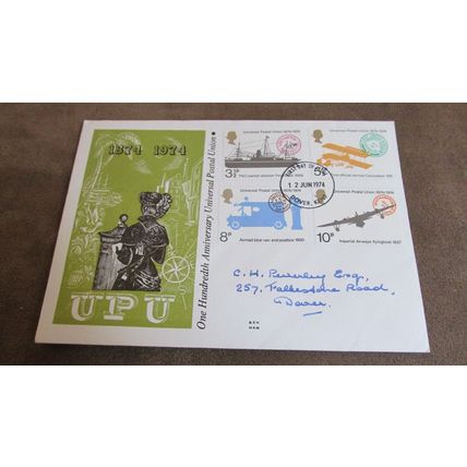 1974 Benham FDC Cover - Universal Postal Union / UPU Transport - Dover, Kent fr