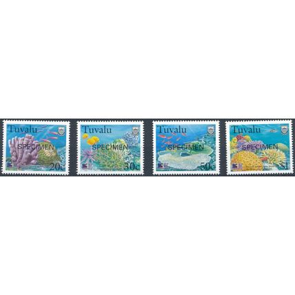 Coral Reef Life optd Specimen - Tuvalu 1998 - MNH - SG 822/5s