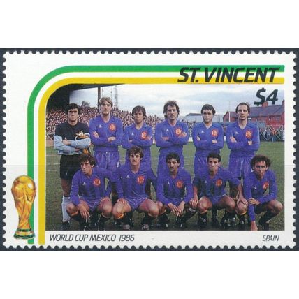 Football World Cup, Mexico: $4 - St Vincent 1986 - MNH - SG 993