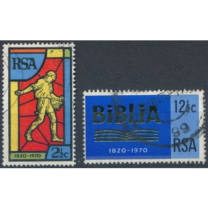 150ᵗʰ Anniv of Bible Society - South Africa 1970 - F H - SG 301/2 (F)