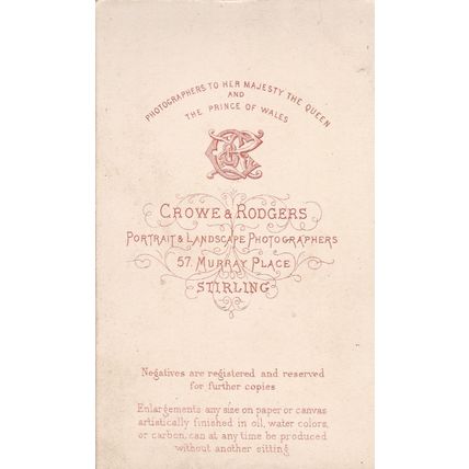 VICT. CDV PHOTO -SEATED MAN, HEAD ON HAND BY CROWE @ RODGERS, STIRLING