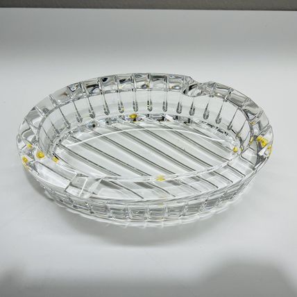 Mario Cioni Ashtray Crystal Glass Signed 7.5" L x 4.5" W x 1.75" H Made in Italy