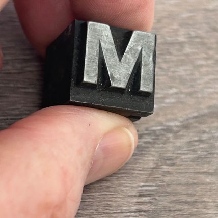 Letterpress letter M 13mm Hot Metal Type Linotype Printing Font Display Gift GC