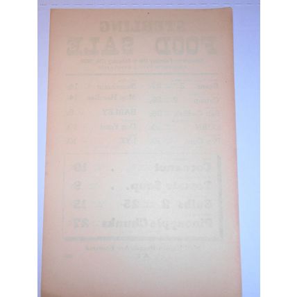 1938 Sterling Food Sale market flyer