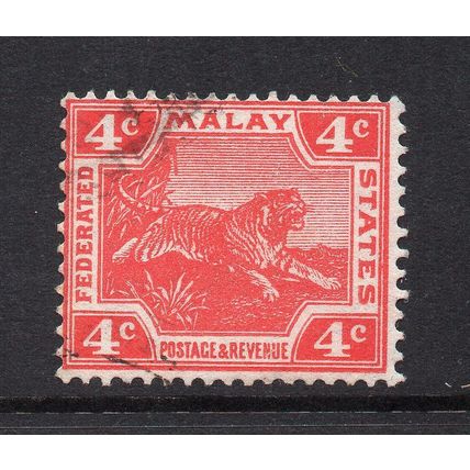Federated Malay States - 1904-22 - 4c Scarlet (Die I) (sg37) Used