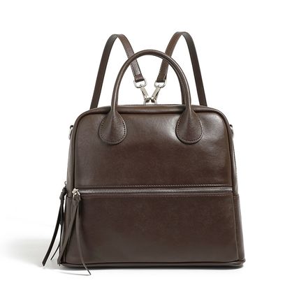 Genuine Leather Women Shoulder Handbag Tote Hobo Handbag Brown