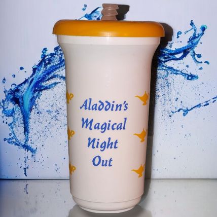 Vintage Disney Aladdin Cup with Lid by Short Sport 6" tall MNT