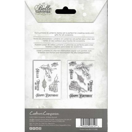 Crafter's Companion. Lumineres & Lanterns Clear Stamp Set. Stamping Cardmaking