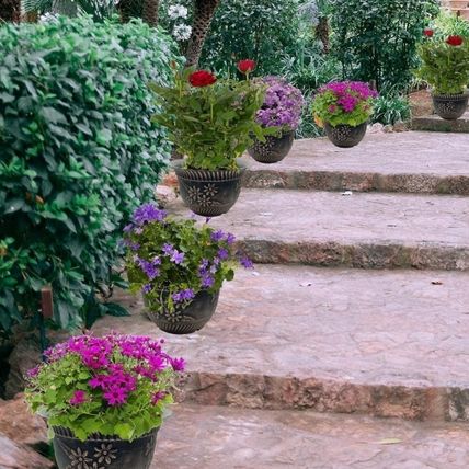 Pack of 3 Plastic Plant 11.2" Pots Indoor/Outdoor with Drainage Holes Flower New