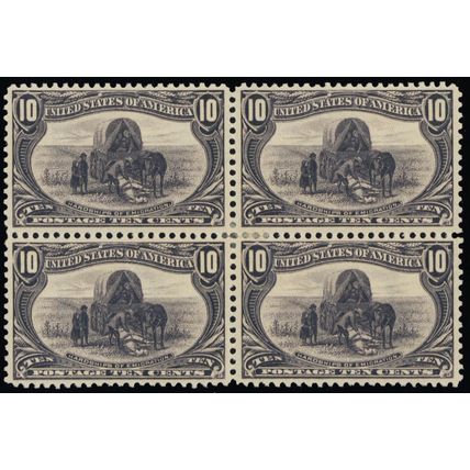 290, Mint VF HR 10¢ Block of Four SCV $600 * Stuart Katz