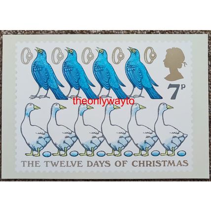 Four Colley Birds....., 7p Post Office Postcard PHQ 26 (b), 1977