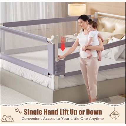 PurePapoose 3-Piece King Bed Rail – Adjustable Safety Guard for Toddlers