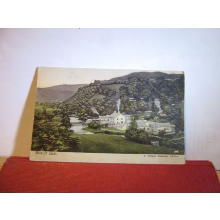 MONSAL DALE, DERBYSHIRE used antique postcard by F Wright of Buxton 1906 pm =