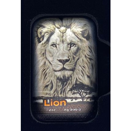 2 Oz Silver 2024 The Big Five Of Africa Lion Colorized Bar Serial # 160 Of 500