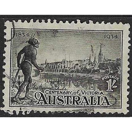 AUSTRALIA 1934 CENTENARY OF VICTORIA 1/- PERF 11½ USED SG149a
