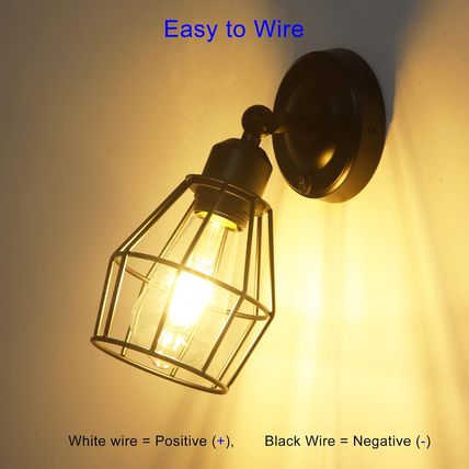 12V LED RV Wall Sconce Light Fixture with Switch and Metal Cage Shade, RV LED Be